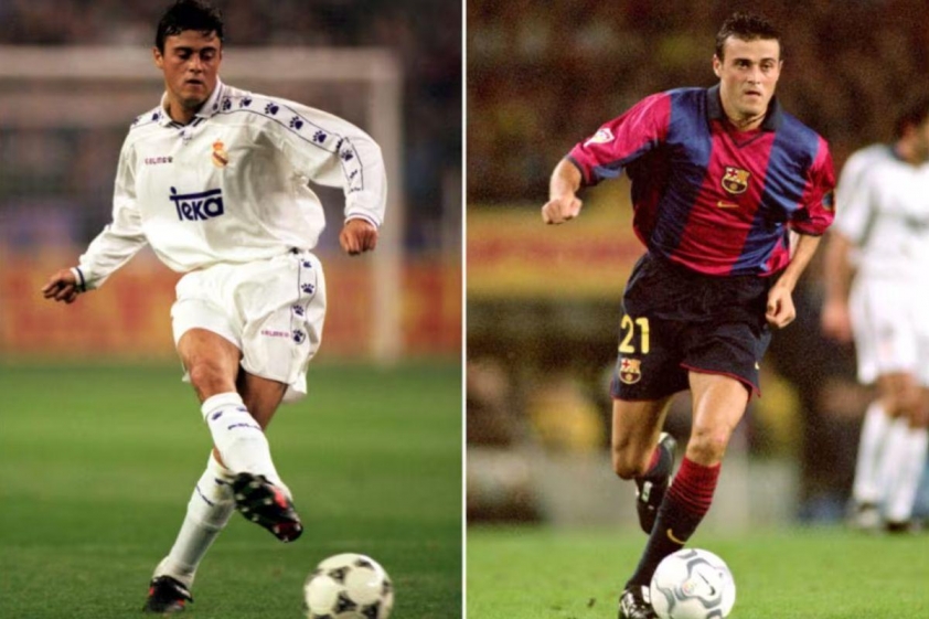 Luis Enrique từng khoác áo cả Real Madrid và Barcelona khi còn là cầu thủ (Ảnh: Cadena SER).