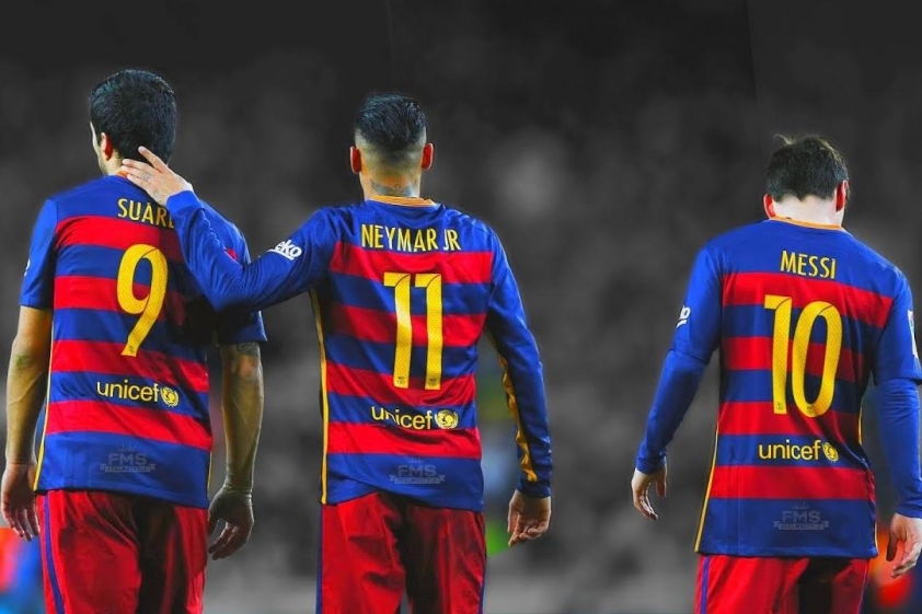 Tam tấu vĩ đại nhất của Barcelona (Ảnh: TNT Sport)