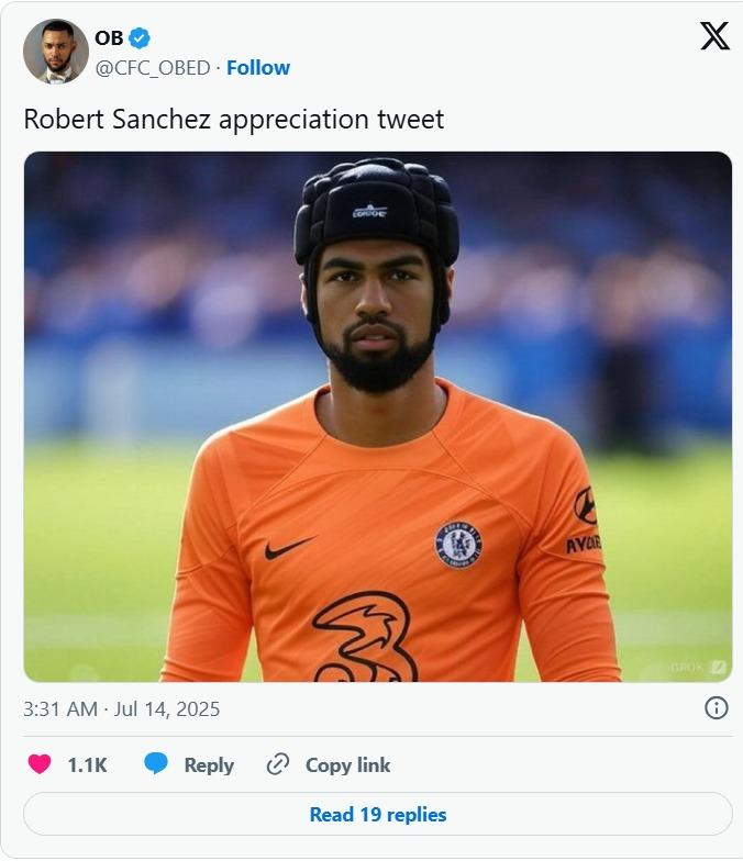 Robert Sanchez: Người hùng bất ngờ của Chelsea, giống Petr Cech 5 CĐV Chelsea chế ảnh biến Robert Sanchez thành huyền thoại Petr Cech (Nguồn: nền tảng X)