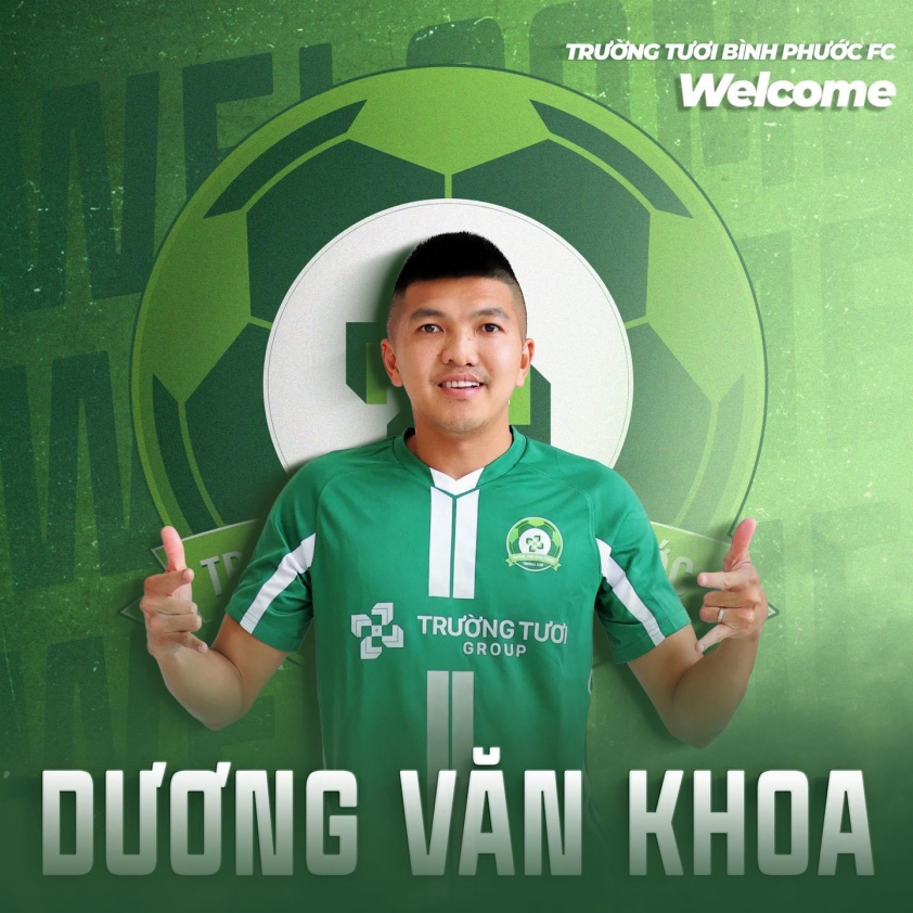 Dương Văn Khoa, cầu thủ nhiều năm chinh chiến tại V-league cũng đã gia Trường Tươi Bình Phước. Ảnh: CLB