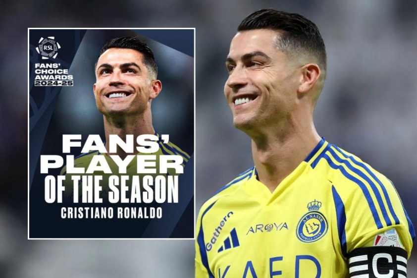 Ronaldo được vinh danh là Cầu thủ xuất sắc nhất mùa giải 2024-25 do người hâm mộ bình chọn (Ảnh: GOAL).