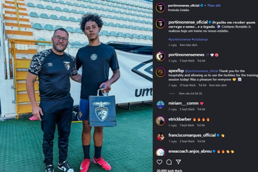 CLB Portimonense chia sẻ trên Instagram (Ảnh: CLB Portimonense).