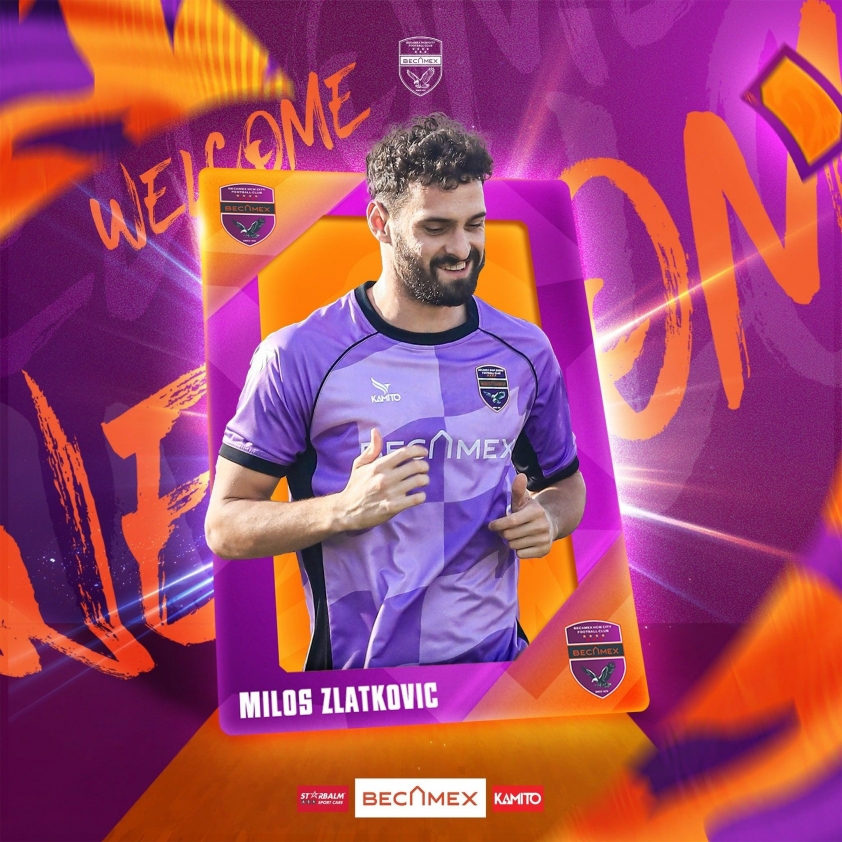 Trung vệ Miloš Zlatković gia nhập Becamex TP.HCM (Ảnh: Fanpage CLB).