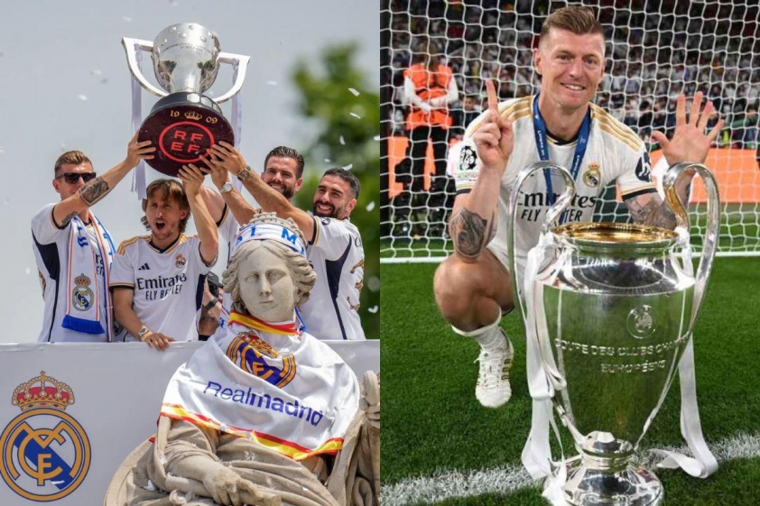 Toni Kroos giải nghệ sau cú đúp danh hiệu cùng Real Madrid (Ảnh: ESPN).