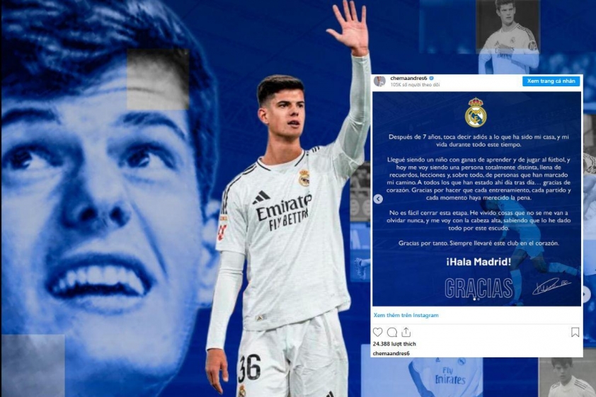 Chema Andres nói lời chia tay Real Madrid bằng thông điệp đầy xúc động (Ảnh: Instagram).