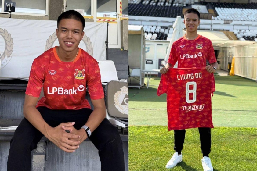 CLB Ninh Bình ra mắt tiền vệ Việt kiều Đỗ Chung Nguyên từ Slavia Sofia (Ảnh: Ninh Bình FC).