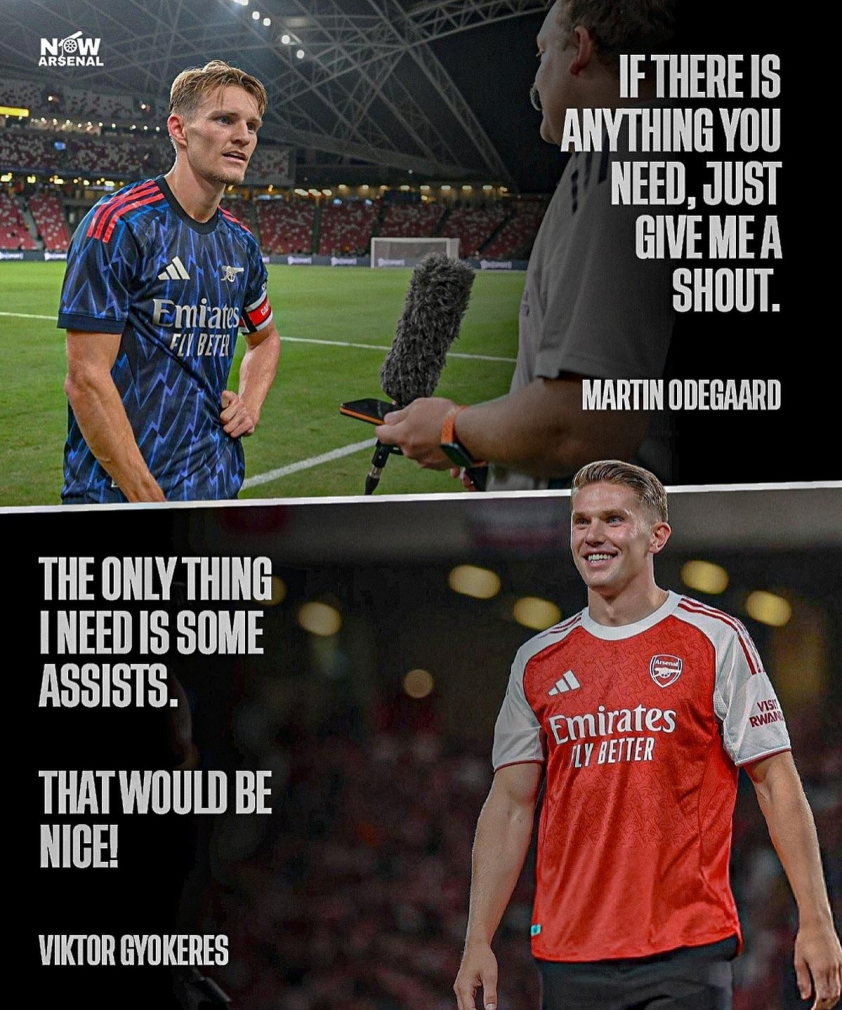 Đội trưởng Martin Odegaard cũng giúp Viktor Gyokeres hòa nhập với đội.