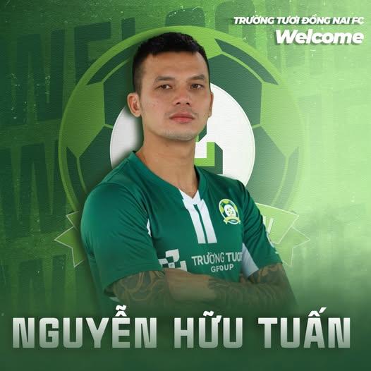 CLB Trường Tươi Đồng Nai công bố trung vệ Nguyễn Hữu Tuấn (Ảnh: Fanpage CLB).