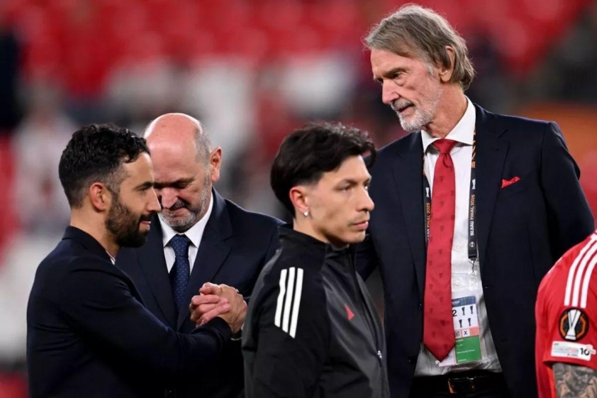 Ruben Amorim được Sir Jim Ratcliffe bổ nhiệm vào giữa mùa giải trước (Ảnh: The Mirror).