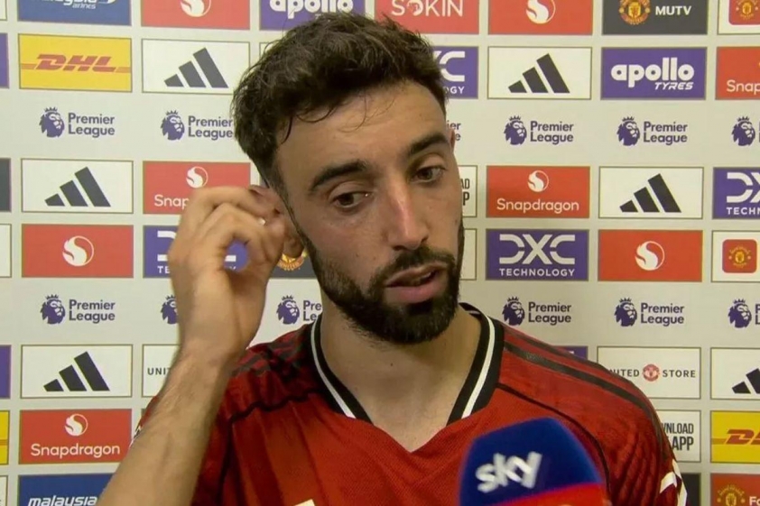 Bruno Fernandes trả lời phỏng vấn sau trận đấu (Ảnh: MEN).