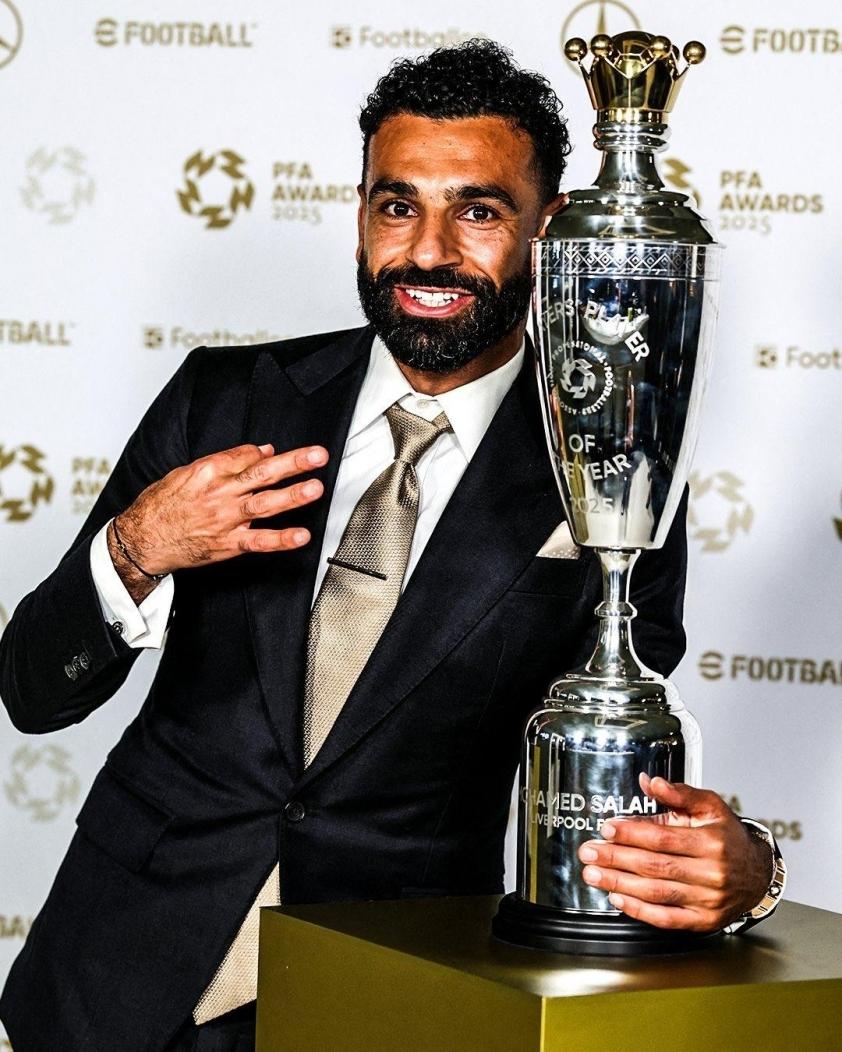  Lần thứ ba Salah được PFA vinh danh, sau các năm 2018 và 2022.
