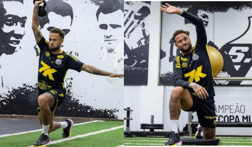 Neymar nỗ lực tập luyện trong phòng gym (Ảnh: Instagram)