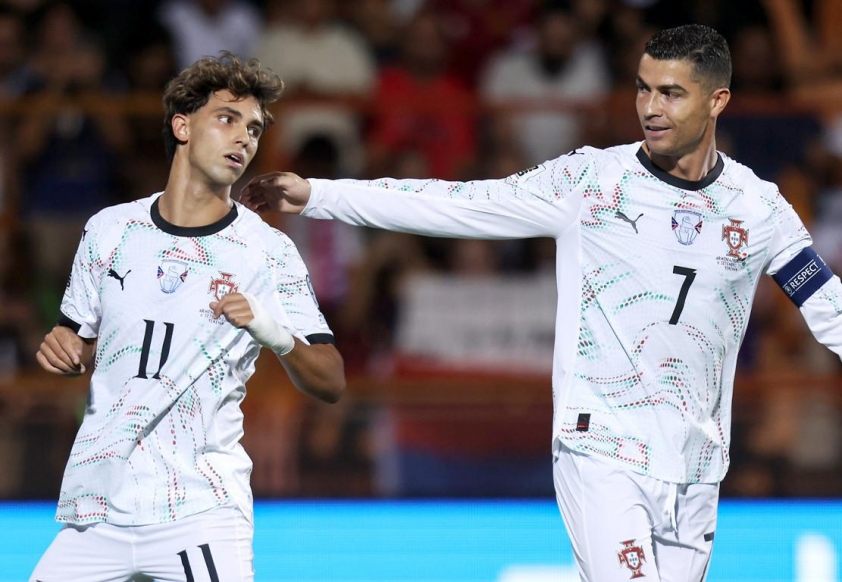 Ronaldo có cú đúp bàn thắng vào lưới Armenia như cậu em Felix - Ảnh: @Portugalteam
