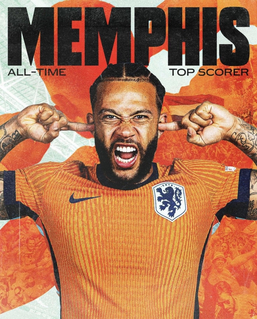 Depay vượt Van Persie trở thành chân sút vĩ đại nhất tuyển Hà Lan (Ảnh: X).