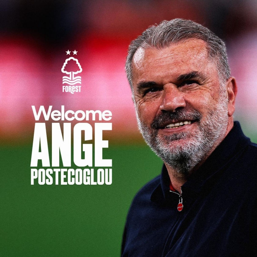Nottingham Forest thông báo bổ nhiệm HLV Ange Postecoglou trên trang chủ của CLB.