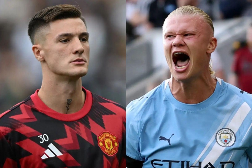 Sesko sẽ có màn đối đầu trực tiếp với Haaland tại Derby Manchester cuối tuần này (Ảnh: GOAL).