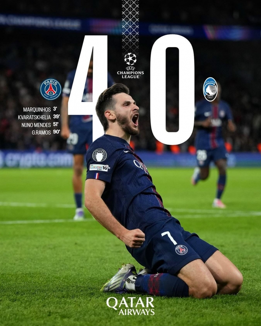 Dù Atalanta rất mạnh, nhưng PSG biết cách khai thác điểm yếu của họ để giành chiến thắng (Ảnh: PSG).