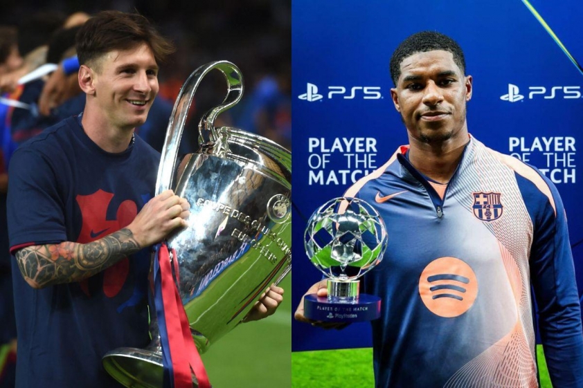 Marcus Rashford cân bằng thống kê của Lionel Messi ở Champions League.
