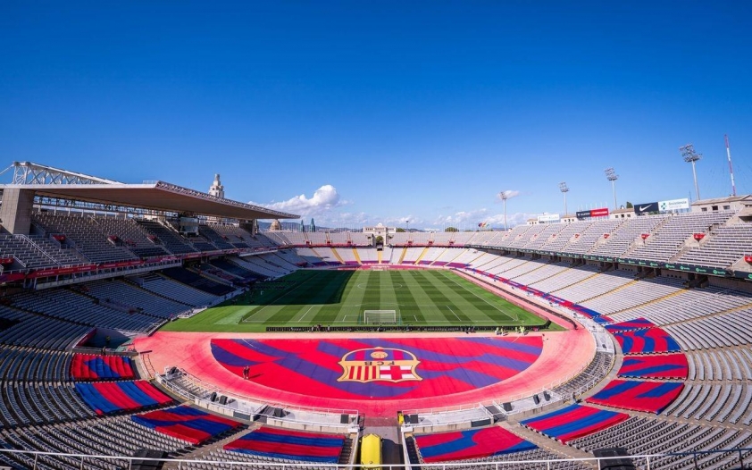 Barcelona sẽ sử dụng sân Montjuïc khi Spotify Camp Nou chưa hoạt động (Ảnh: FC Barcelona).