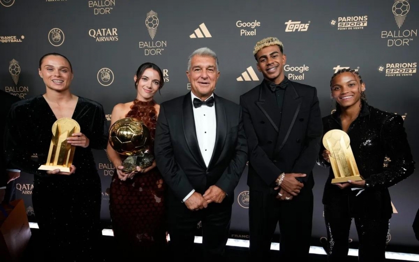 Barca đại thắng tại gala Quả bóng vàng 2025. (Ảnh: Nền tảng X)
