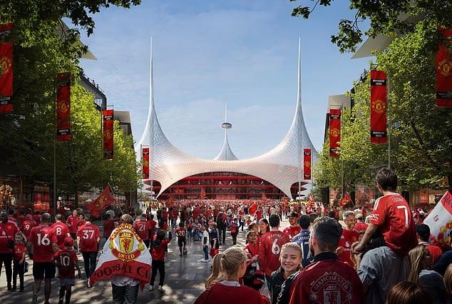 Ý tưởng về thiết kế hoành tráng của sân Old Trafford. (Ảnh: The Sun)
