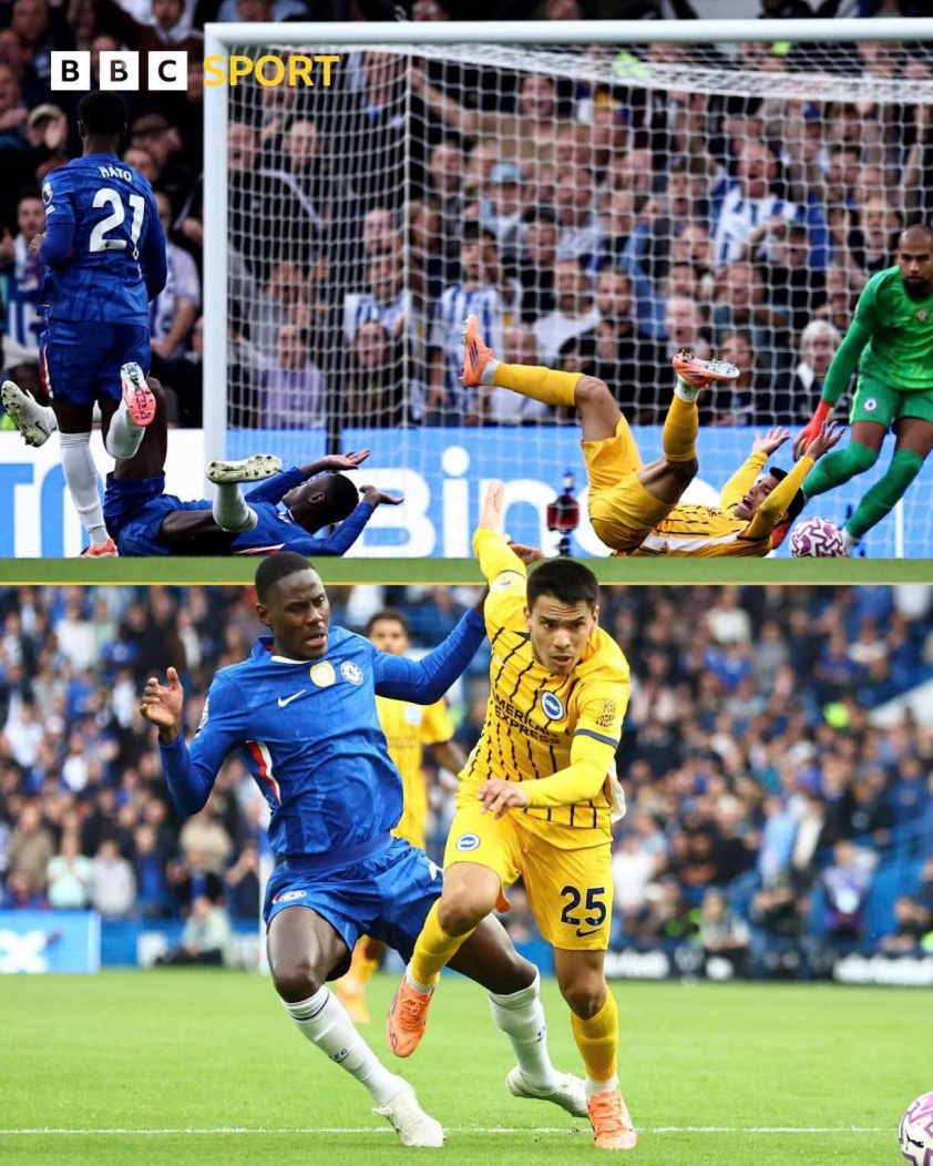 Pha phạm lỗi và chiếc thẻ đỏ tai hại của Chalobah trong trận đấu với Brighton khiến cho nhân sự hàng thủ của Chelsea đã mỏng càng thêm mỏng. (Ảnh: BBC)