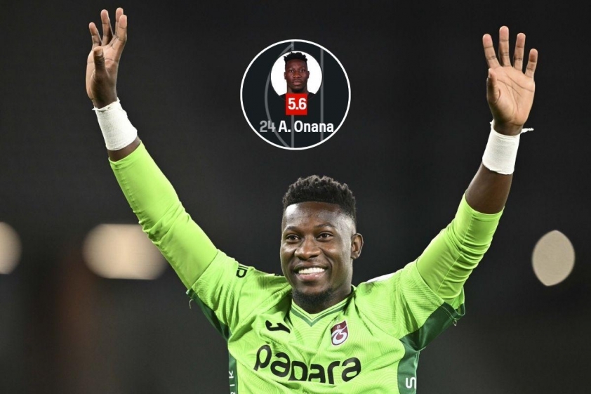 Onana bị chấm điểm thấp nhất bên phía Trabzonspor dù đội bóng thắng trận (Ảnh: X).