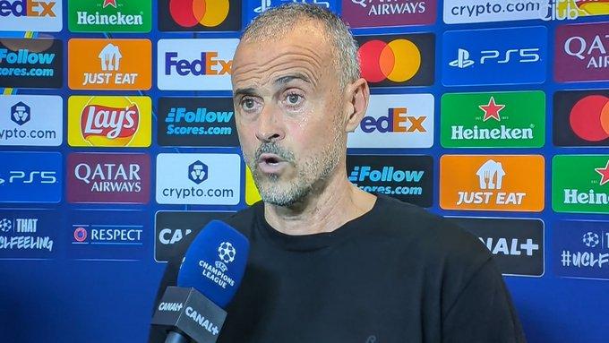 Luis Enrique: 'Cả Barca và PSG đều có cơ hội vô địch Champions League' 5 HLV Luis Enrique trả lời phỏng vấn sau trận đấu (Ảnh: X).