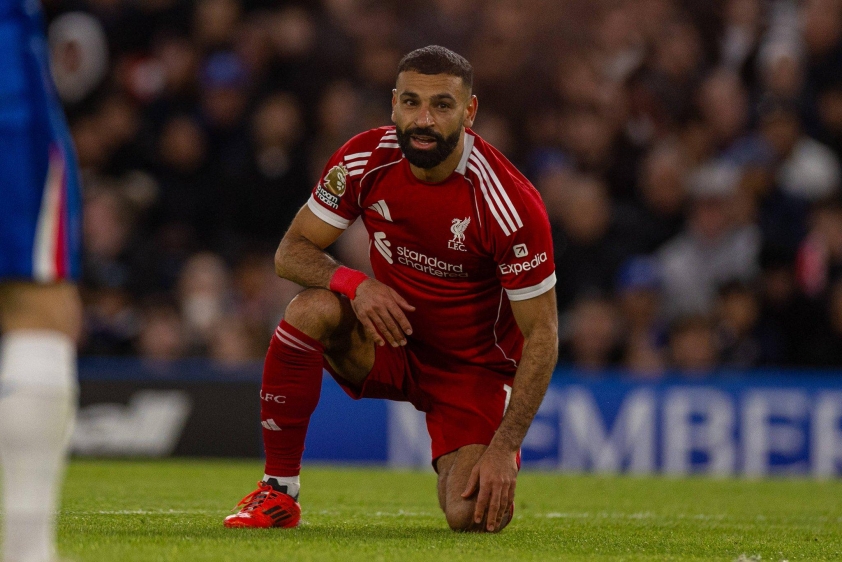 Theo Sofascore, Salah chỉ tạo ra 1 cơ hội nguy hiểm và không sút trúng khung thành Chelsea lần nào (Ảnh: X).