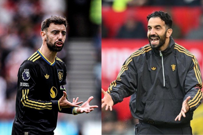 Bruno Fernandes không hài lòng với vị trí mà HLV Ruben Amorim sắp xếp.