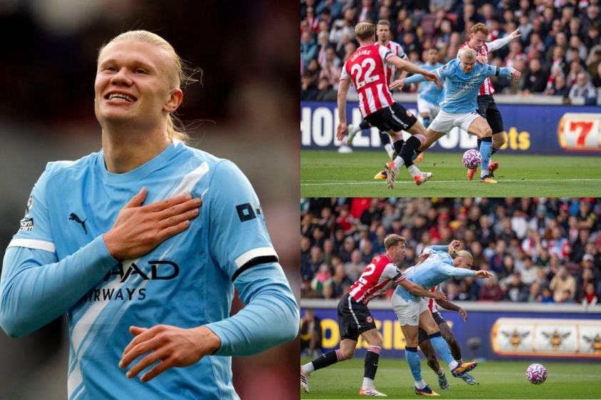 Haaland đạt bàn thắng thứ 9 ở Premier League (Ảnh: X).