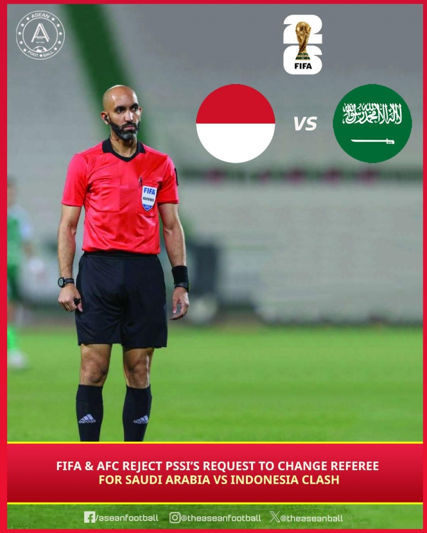 FIFA giữ nguyên tổ trọng tài Tây Á cho trận Indonesia - Ả Rập Xê Út. (Ảnh: ASEAN Football)