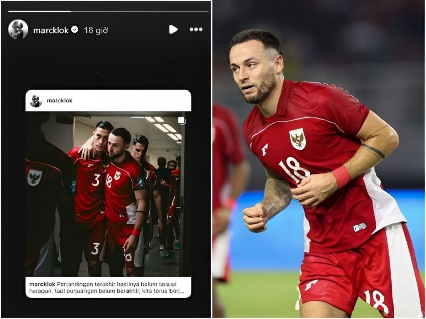 Chia sẻ của Marc Klok để nâng cao quyết tâm cho trận đấu then chốt gặp Iraq. (Ảnh: Instagram NV)