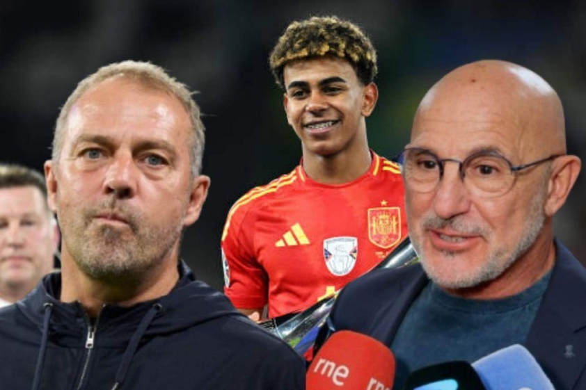 HLV Luis de la Fuente khẳng định không có mâu thuẫn với Barca hay Hansi Flick (Ảnh: Defensa Central).