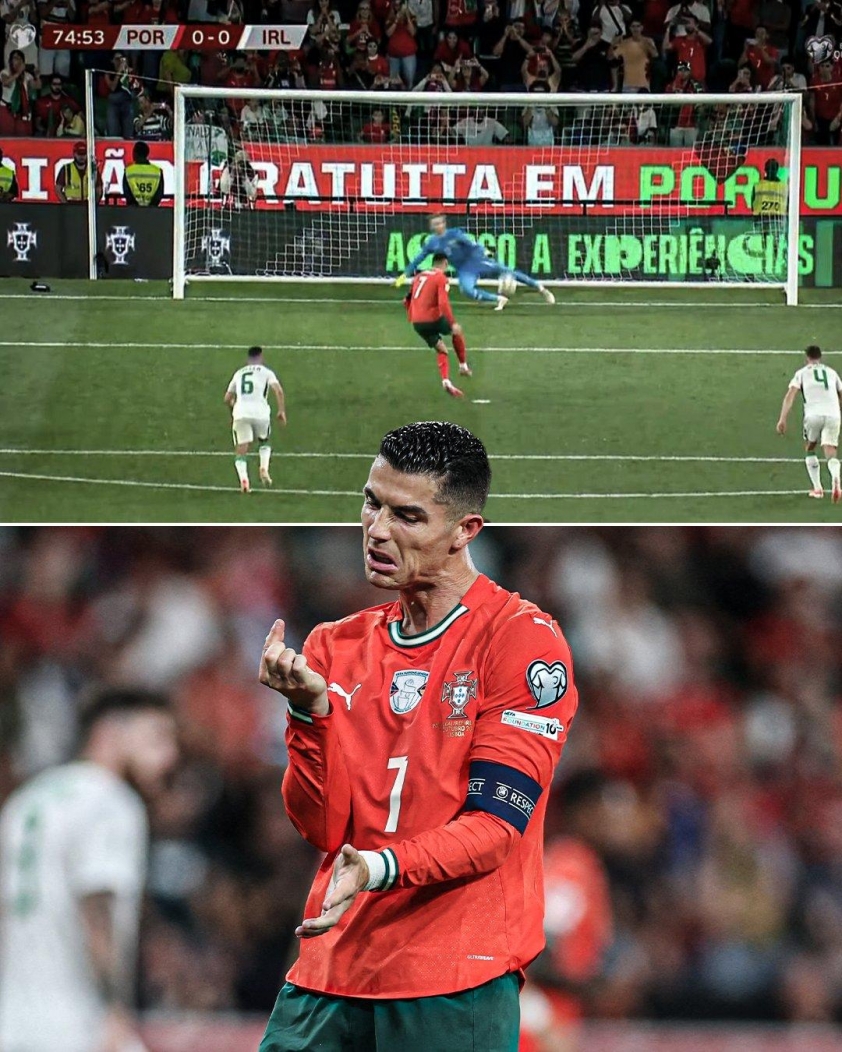 Ronaldo khép lại đêm đáng nhớ bằng cú penalty hỏng phút 75 (Ảnh: ESPN)