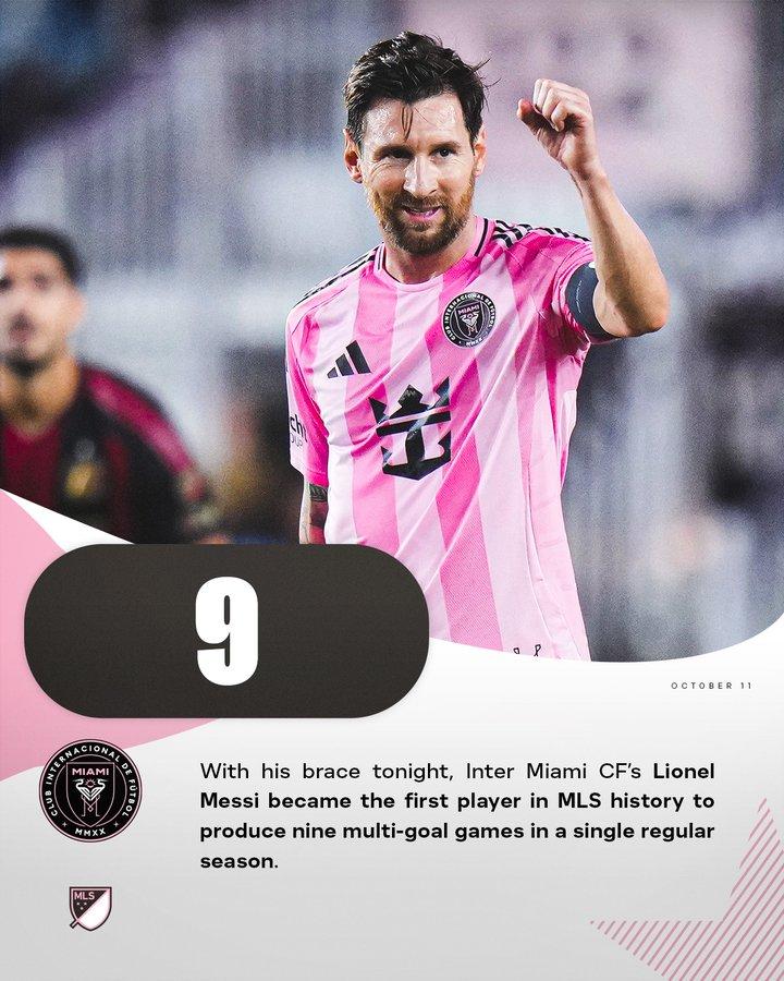 Tài khoản chính thức của MLS xác nhận thành tích của Messi (Ảnh: MLS Communications).