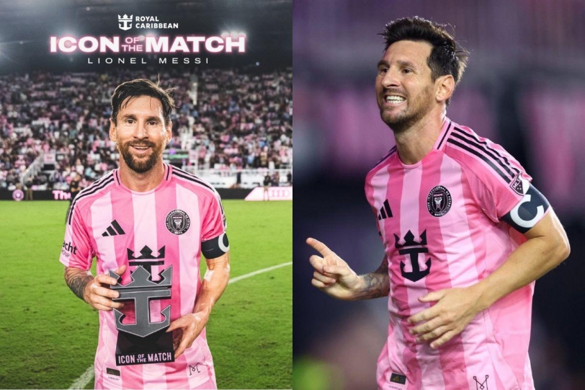 Messi nhận giải Cầu thủ xuất sắc nhất trận với 2 bàn thắng và 1 kiến tạo (Ảnh: X).