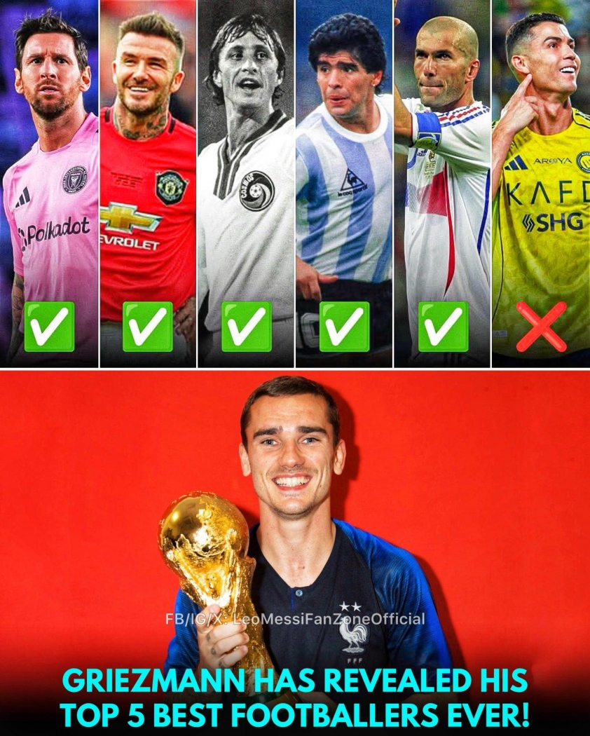 Top 5 theo ý kiến của Griezmann. (Ảnh: LeoMessiFanZone)