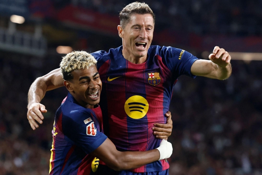 Sự vắng mặt của Lewandowski ảnh hưởng nhiều đến hàng công của Barca. (Ảnh: ESPN)