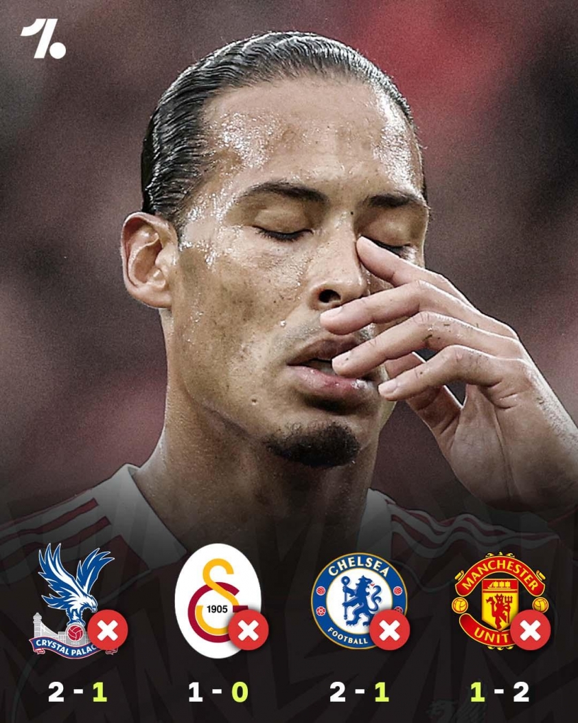 Liverpool lún sâu vào khủng hoảng với thất bại thứ 4 liên tiếp trên mọi đấu trường (Ảnh: One Football).