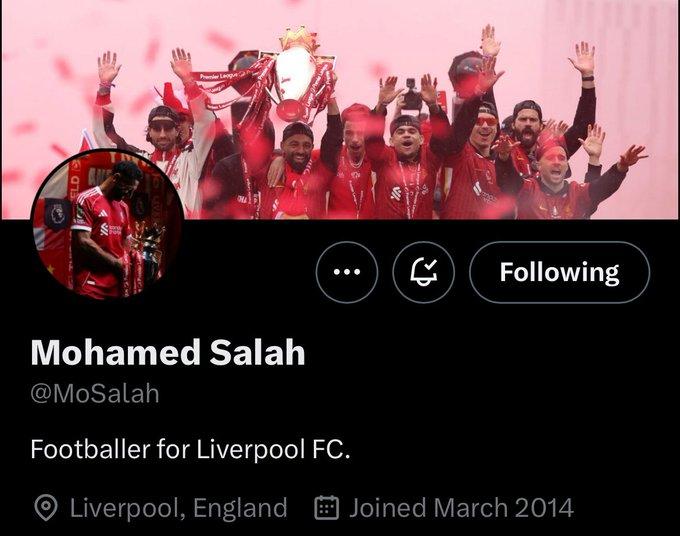 Giao diện trước đây trên tài khoản của Salah.