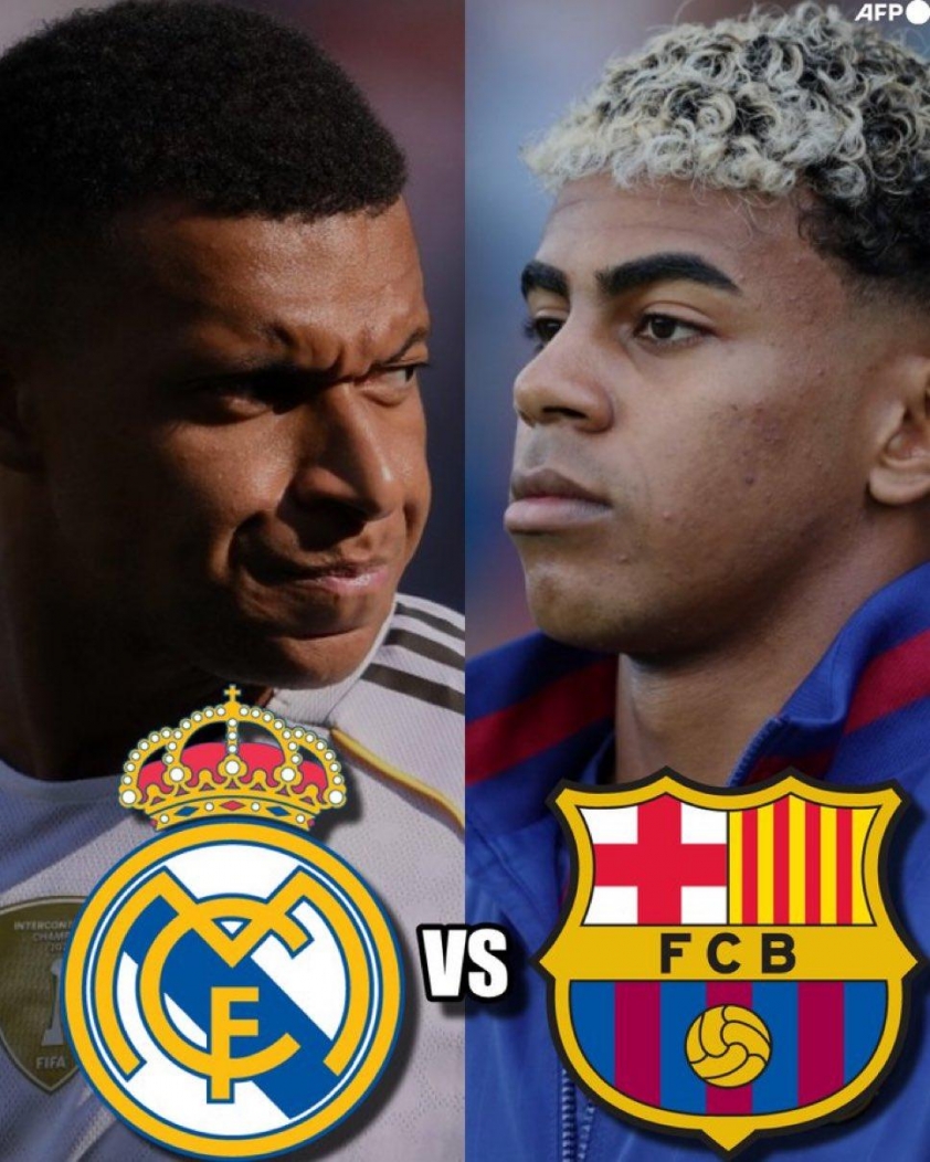 Real Madrid nắm lợi thế trước đại chiến với Barcelona 5 Trận El Clasico sẽ diễn ra vào ngày 26/10 lúc 22h15 (giờ Việt Nam) (Ảnh: X).
