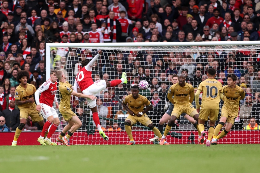 Arsenal cán đích gần kỷ lục huyền thoại, tái hiện 'bức tường thép' 5 Eberechi Eze ghi bàn thắng duy nhất giúp Arsenal chiến thắng (Ảnh: Arsenal).