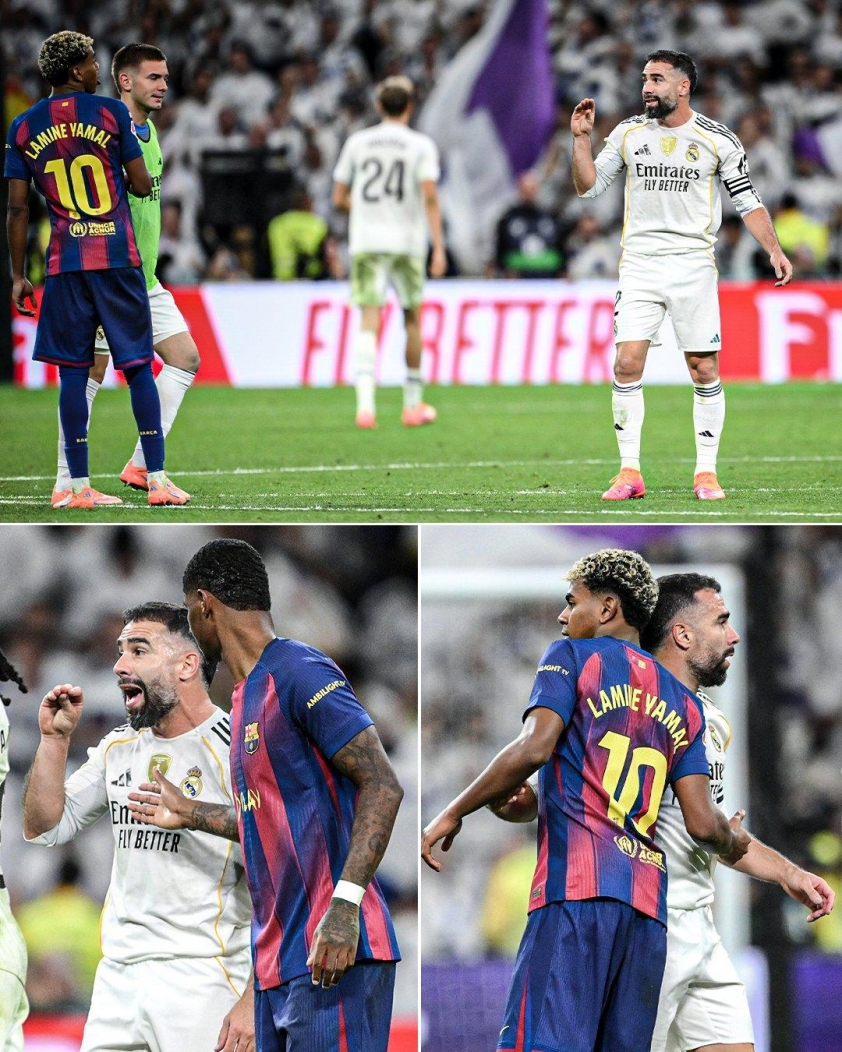 "Carvajal dạy bảo Yamal, khơi mào drama sau El Clasico" 6 Carvajal đã mỉa mai đàn em Yamal sau khi kết thúc trận đấu (Ảnh: ESPN).