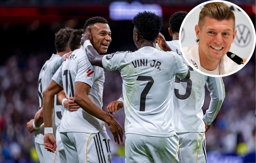 Barca tụt lại phía sau Mbappe và Vinicius trong cuộc đua chuyển nhượng 5 Kroos rất ấn tượng trước đẳng cấp của bộ đôi ngôi sao thuộc biên chế Real. (Ảnh: ESPN)