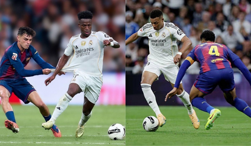 Barca tụt lại phía sau Mbappe và Vinicius trong cuộc đua chuyển nhượng 4 Các cầu thủ Barca vất vả trước tốc độ của Vinicius và Mbappe.