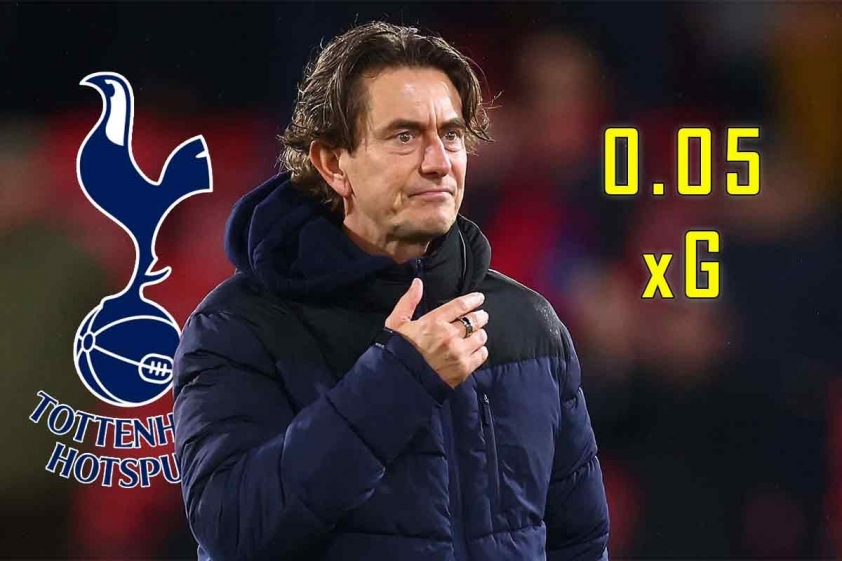 Tottenham lập kỷ lục buồn sau thất bại trước Chelsea 4 Tottenham của Thomas Frank chỉ có chỉ số xG 0.05 trước Chelsea (Ảnh: Daily Mail).