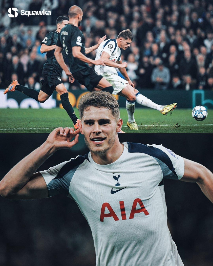 Champions League bùng nổ với siêu phẩm solo như Son Heung-min 7 Micky van de Ven đã ghi một bàn thắng tuyệt đẹp vào lưới Copenhagen (Ảnh: Squawka).