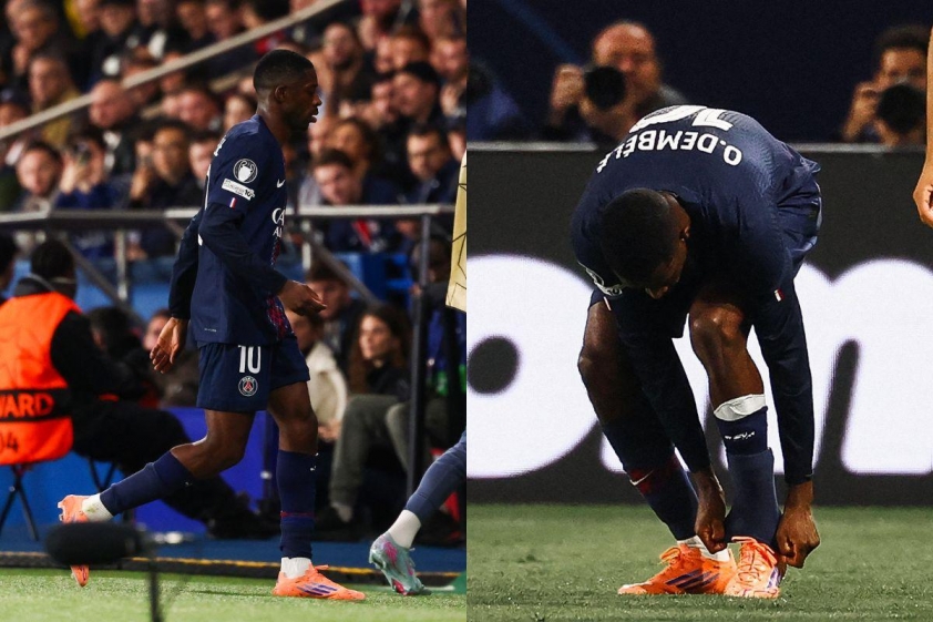 Dembele chỉ thi đấu 25 phút trước Bayern (Ảnh: B/R Football).