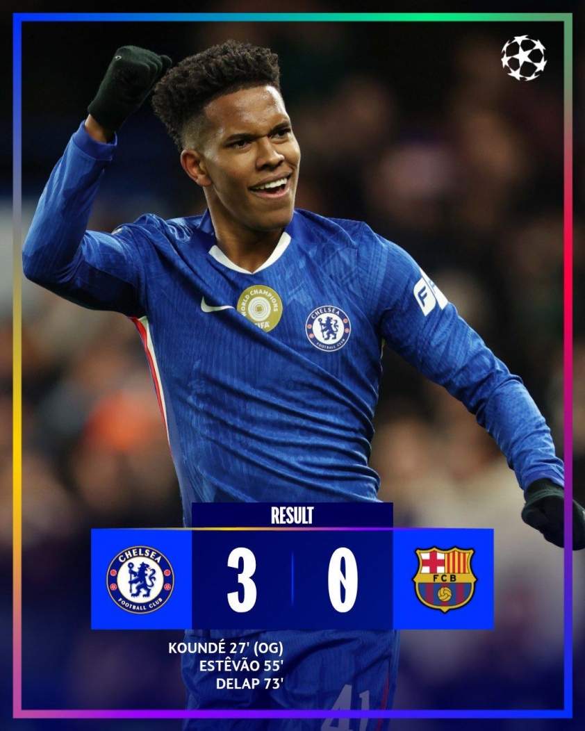 Chelsea có chiến thắng ấn tượng trước Barcelona (Ảnh: UEFA Champions League).